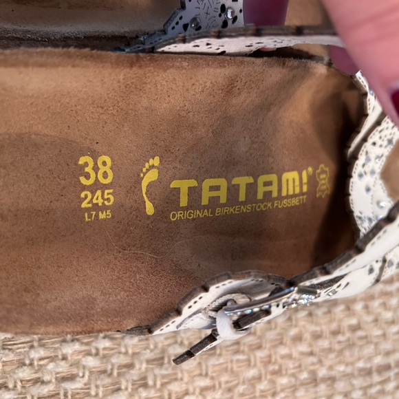 Tatami Birkenstock Sandals Womens Sz 38 US 7 Rhinestones Lotus Western Comfort - Picture 4 of 6